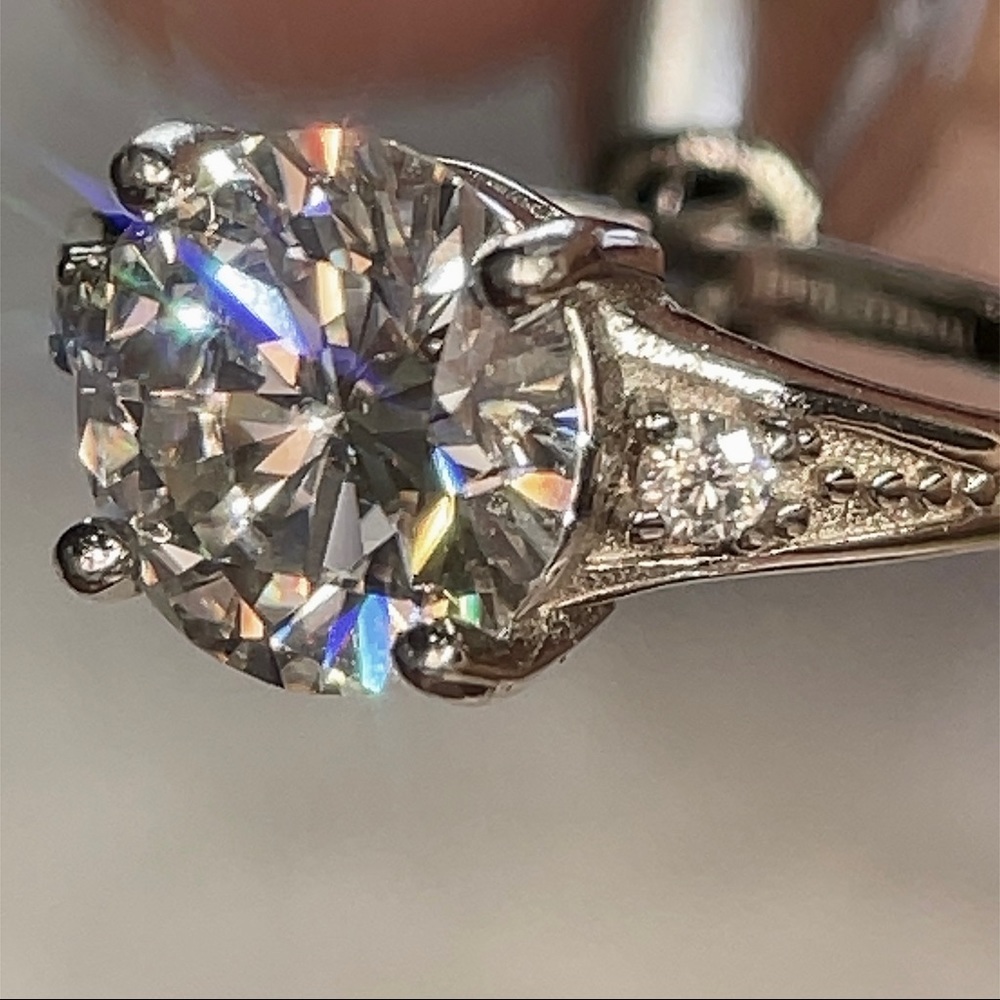 💥SALE💥$285 Vintage style 3ct (D, VVS1) Moissanite Ring - Picture 5 of 7